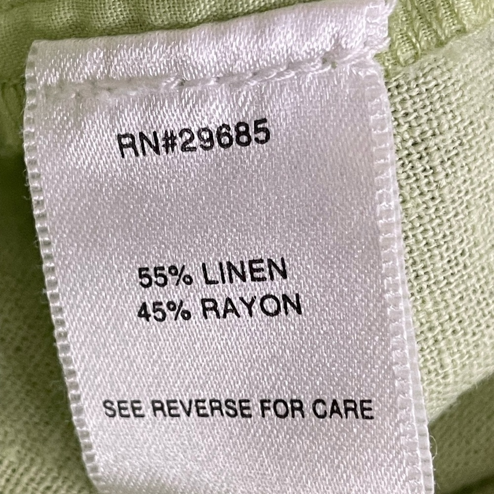 Pendleton Linen Blend Bermuda Shorts Woman’s Green Pockets Size 12 - Picture 10 of 11